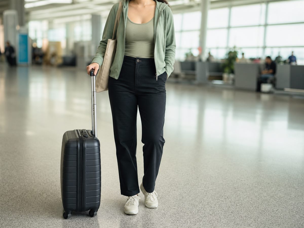 旅行显高穿搭指南，大胸女生如何驾驭卫衣的 AI 生成穿搭示意图，不代表实际商品或试穿效果